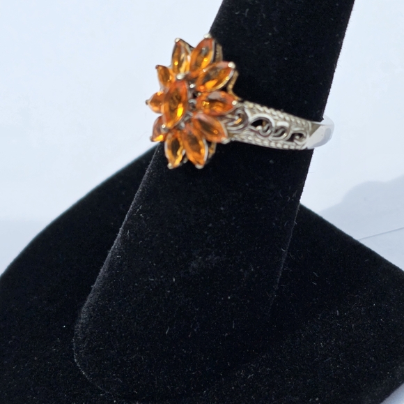 Jalisco Fire Opal Ring Size 7.5 Platinum/925! 😲 - Picture 8 of 14